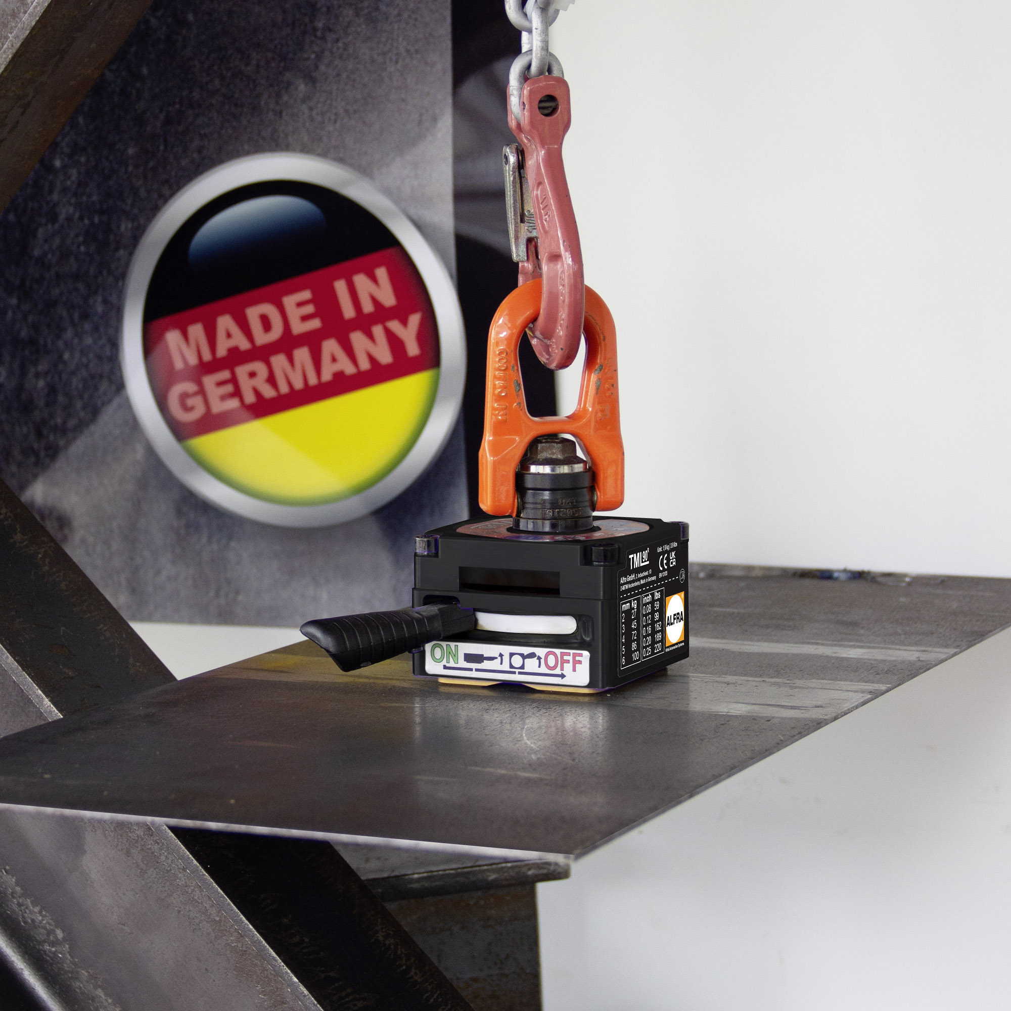 Permanent Lasthebemagnet bis 100kg geeignet für Flachmaterial Anwendung