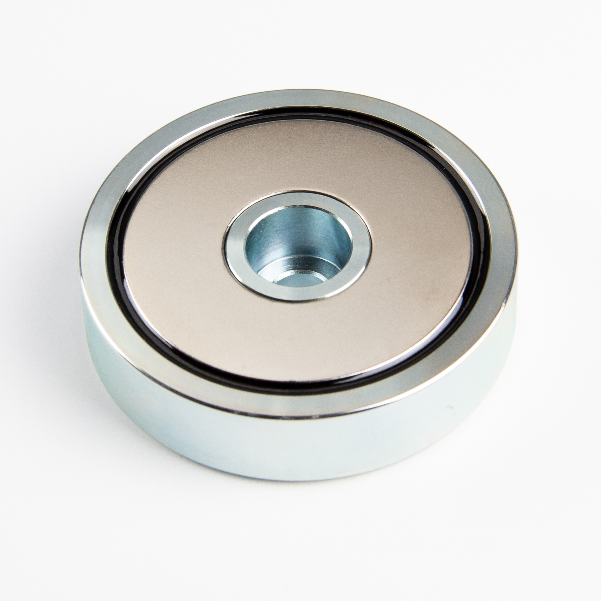 Neodym Topfmagnet Ø75x18mm mit zylindrischer Senkung Haftfläche