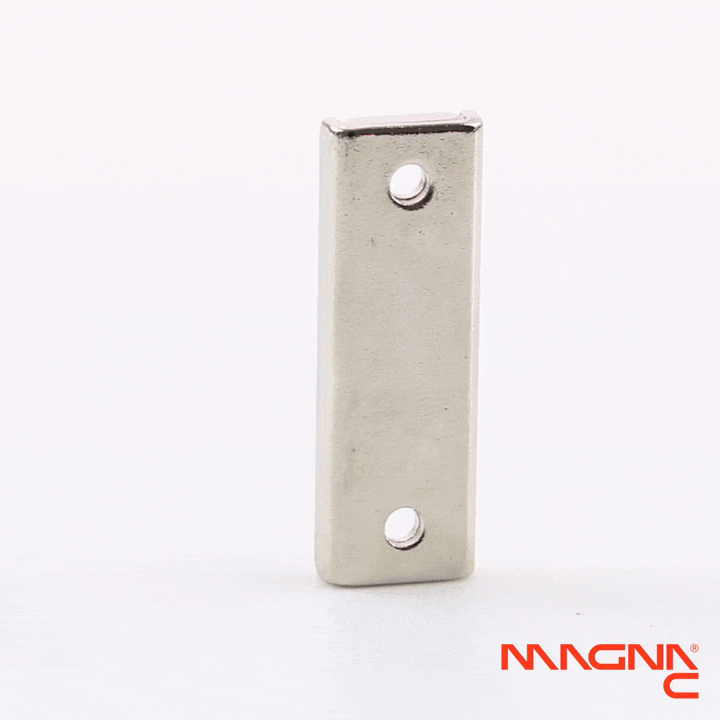 Neodym-Flachleiste 40x13,5x5mm mit konischer Senkung 360° Darstellung