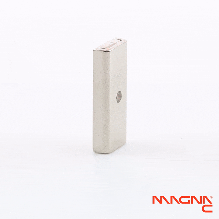 Neodym-Flachleiste 30x13,5x5mm mit konischer Senkung 360° Darstellung