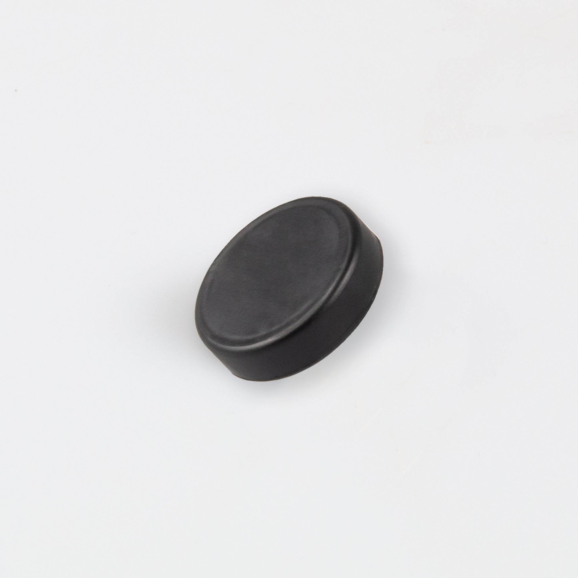 Gummierter schwarzer Magnet Ø22x6mm mit Gewindezapfen M4 Haftfläche