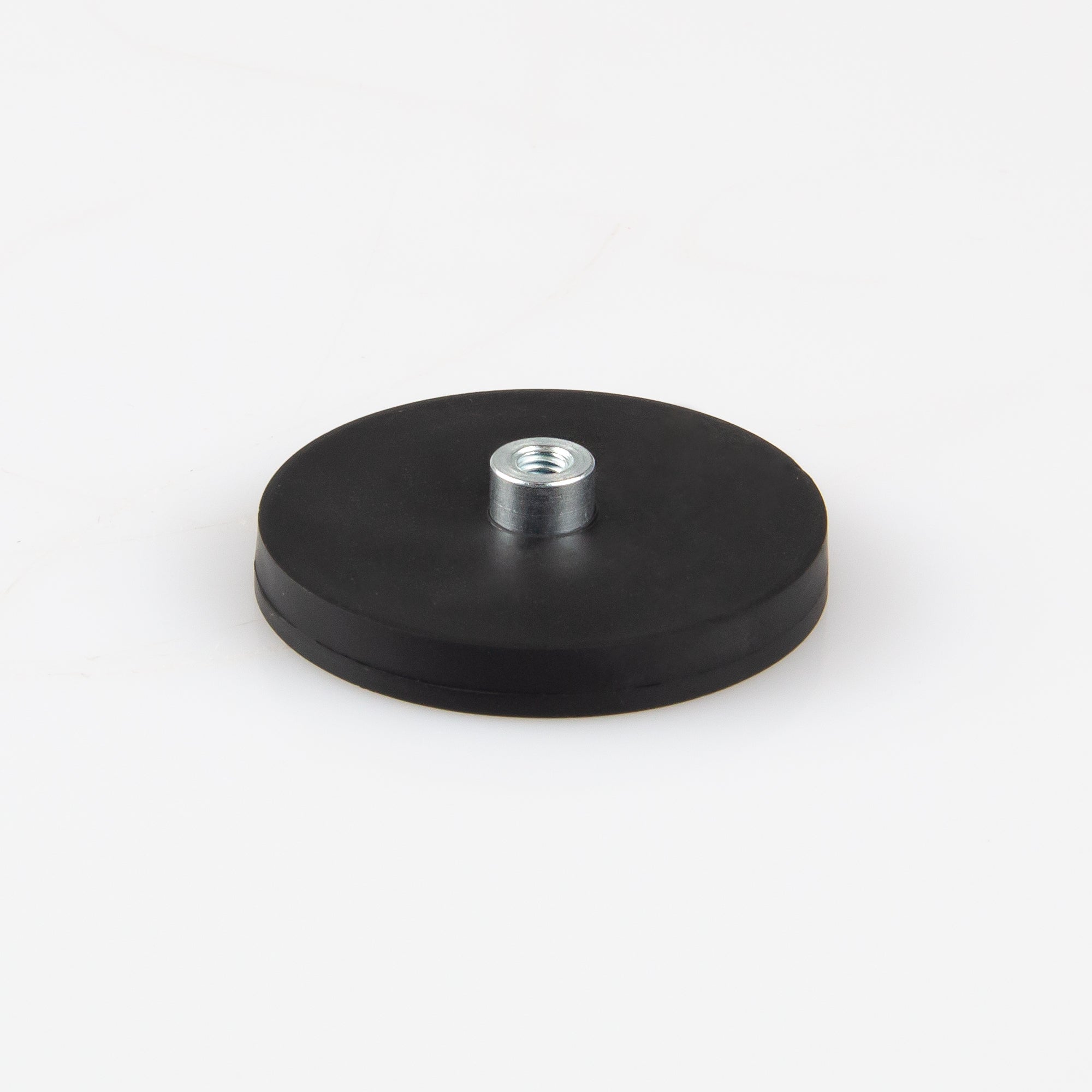 Gummiertes schwarzes Magnetsystem Ø43x6mm mit Gewindebuchse M4