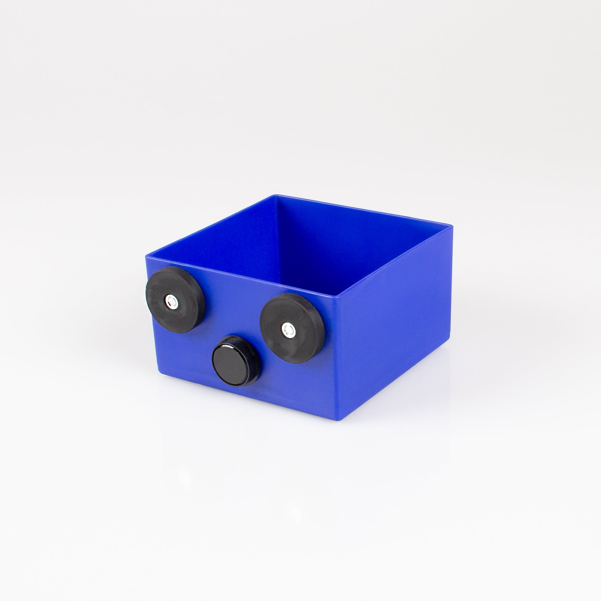 Magnetischer Sichtkasten 108x108x63mm blau Rückseite