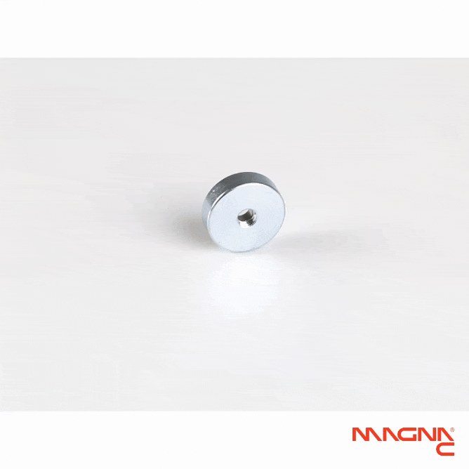 Neodym Topfmagnet Ø16x4,5mm mit Innengewinde 360 Grad Darstellung