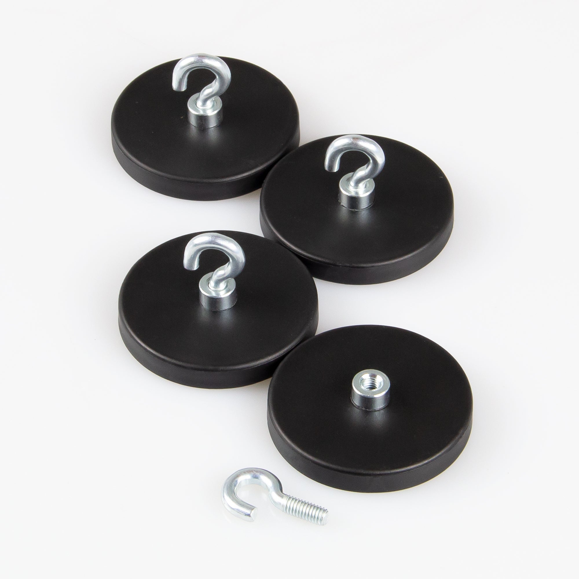 Gummierter Magnet Ø43x6mm mit Haken