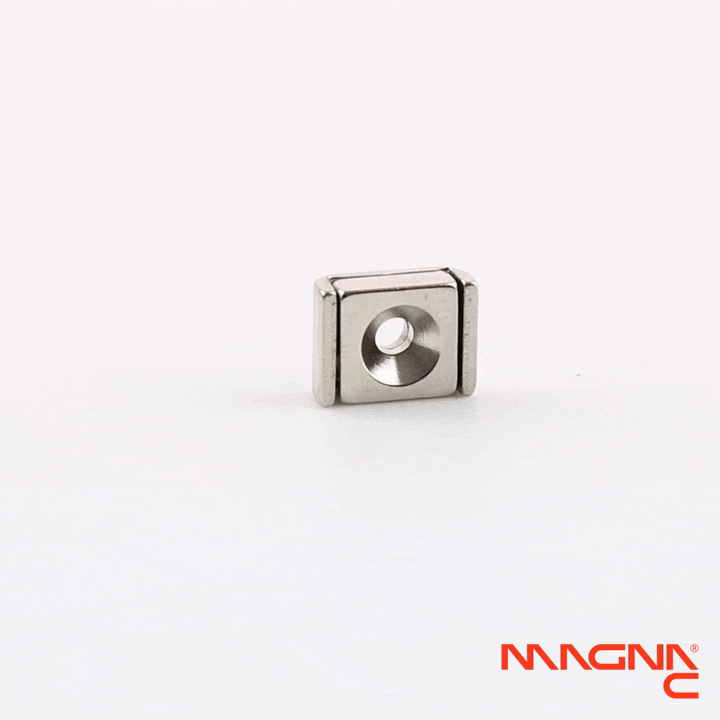 Neodym-Flachleiste 10x13,5x5mm mit konischer Senkung 390° Darstellung