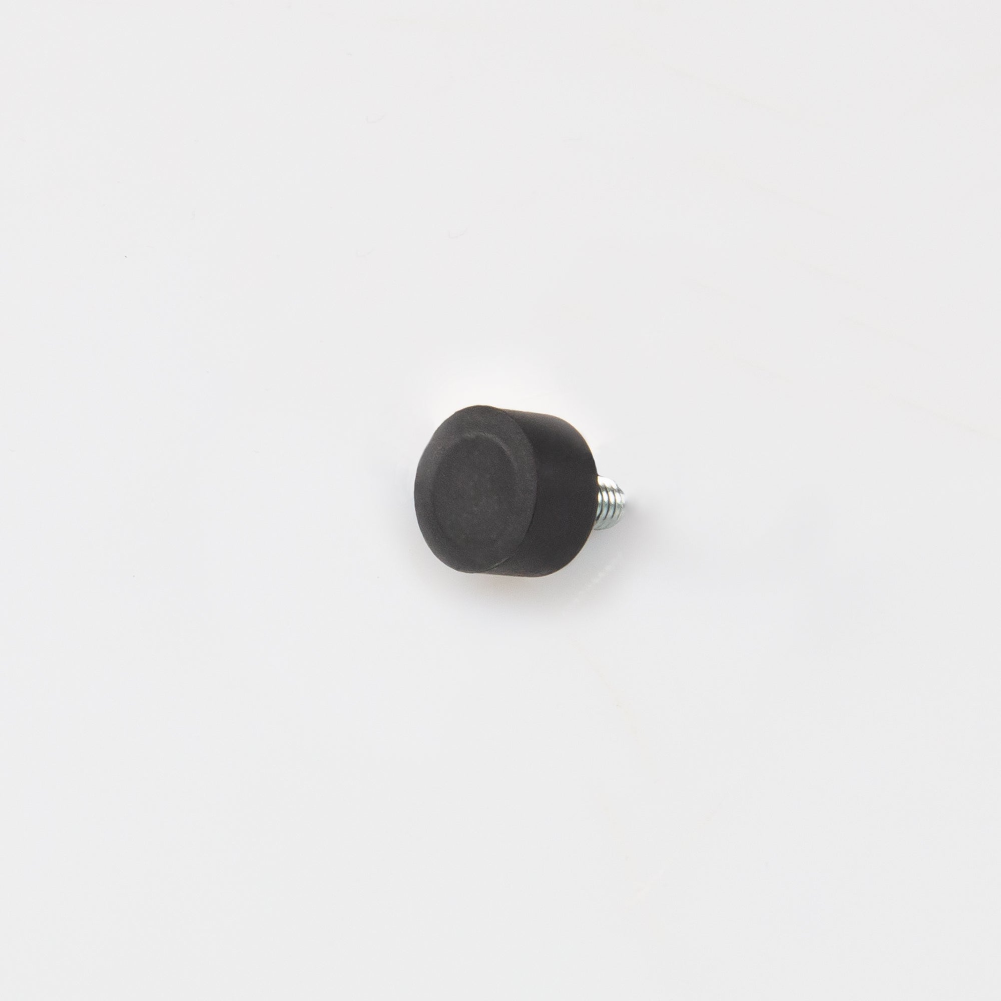 Gummierter schwarzer Magnet Ø12x7mm mit Gewindezapfen M4 Haftfläche