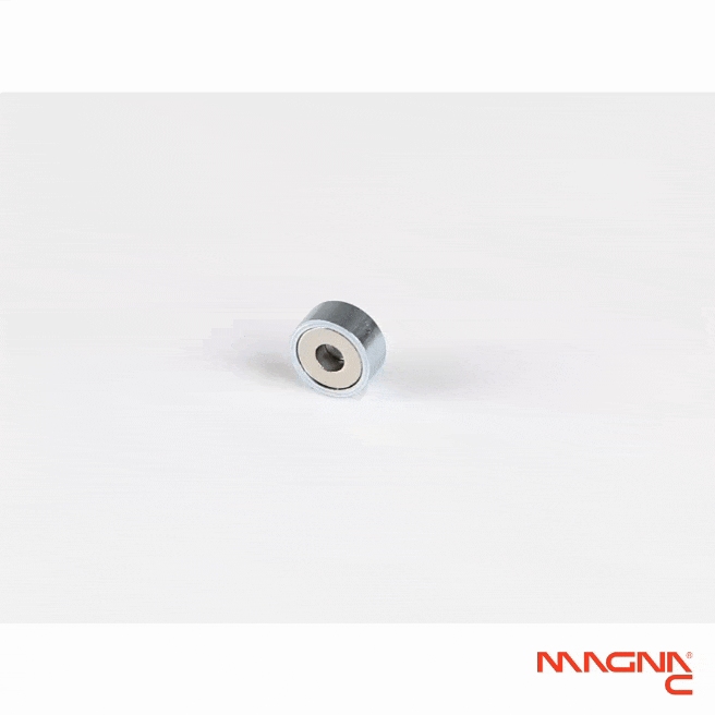 Neodym Topfmagnet Ø10x4,5mm mit Innengewinde 360 Grad Darstellung