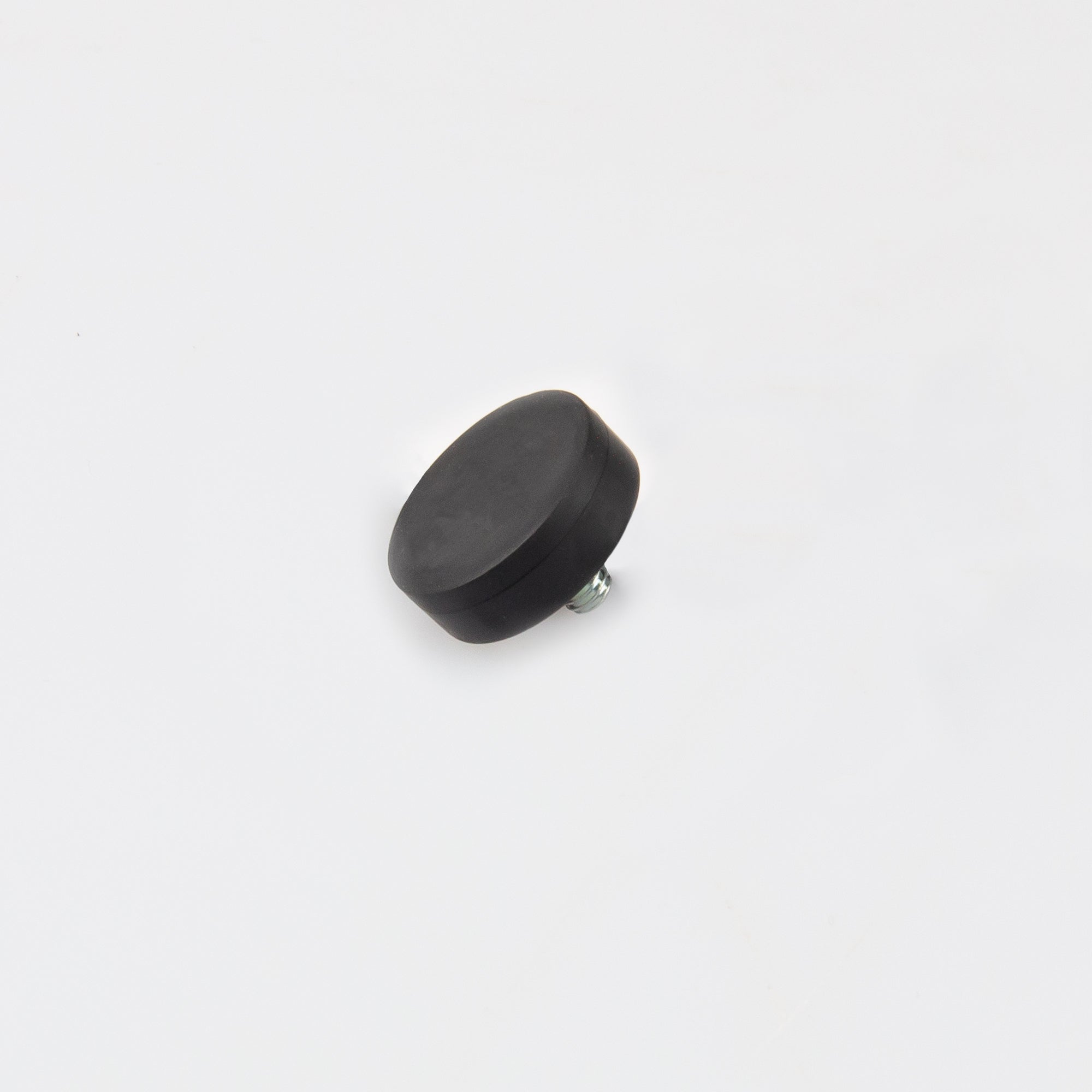 Gummierter schwarzer Magnet Ø18x6mm mit Gewindezapfen M4 Haftfläche