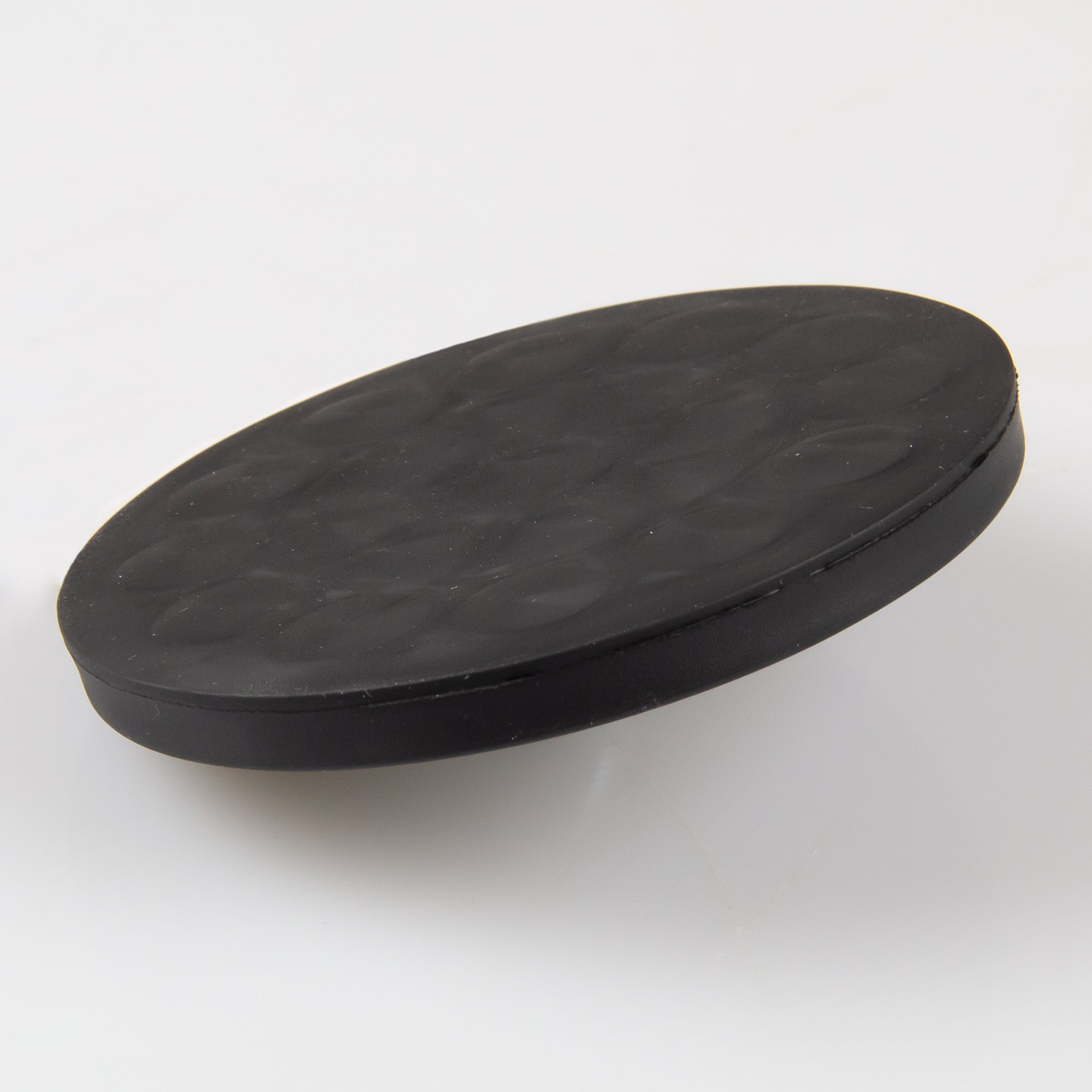 Gummierter schwarzer Magnet Ø88x8,5mm mit Gewindezapfen M8 Haftfläche