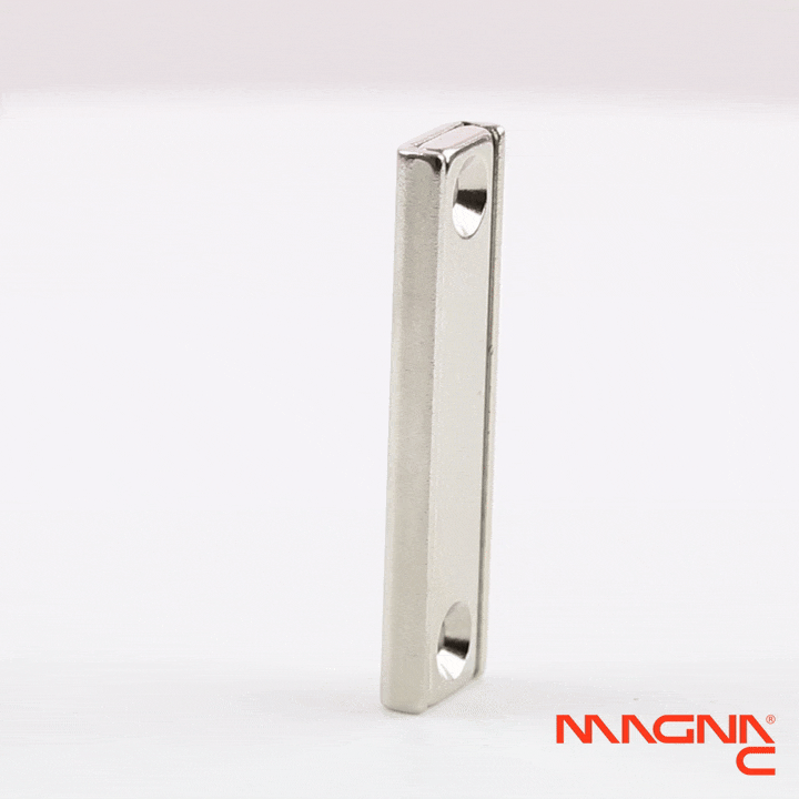 Neodym-Flachleiste 50x13,5x5mm mit konischer Senkung 360° Darstellung