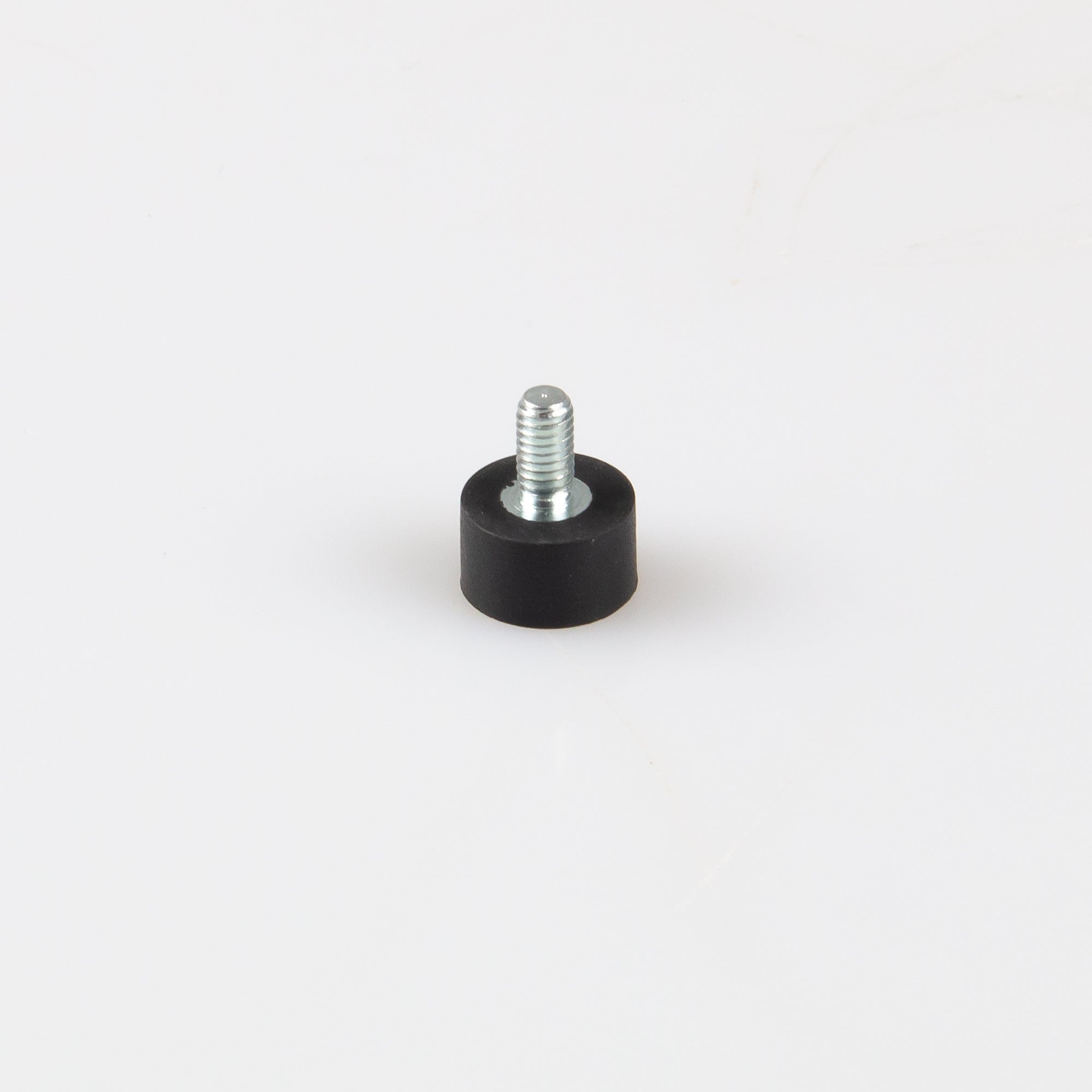 Gummierter schwarzer Magnet Ø12x7mm mit Gewindezapfen M4
