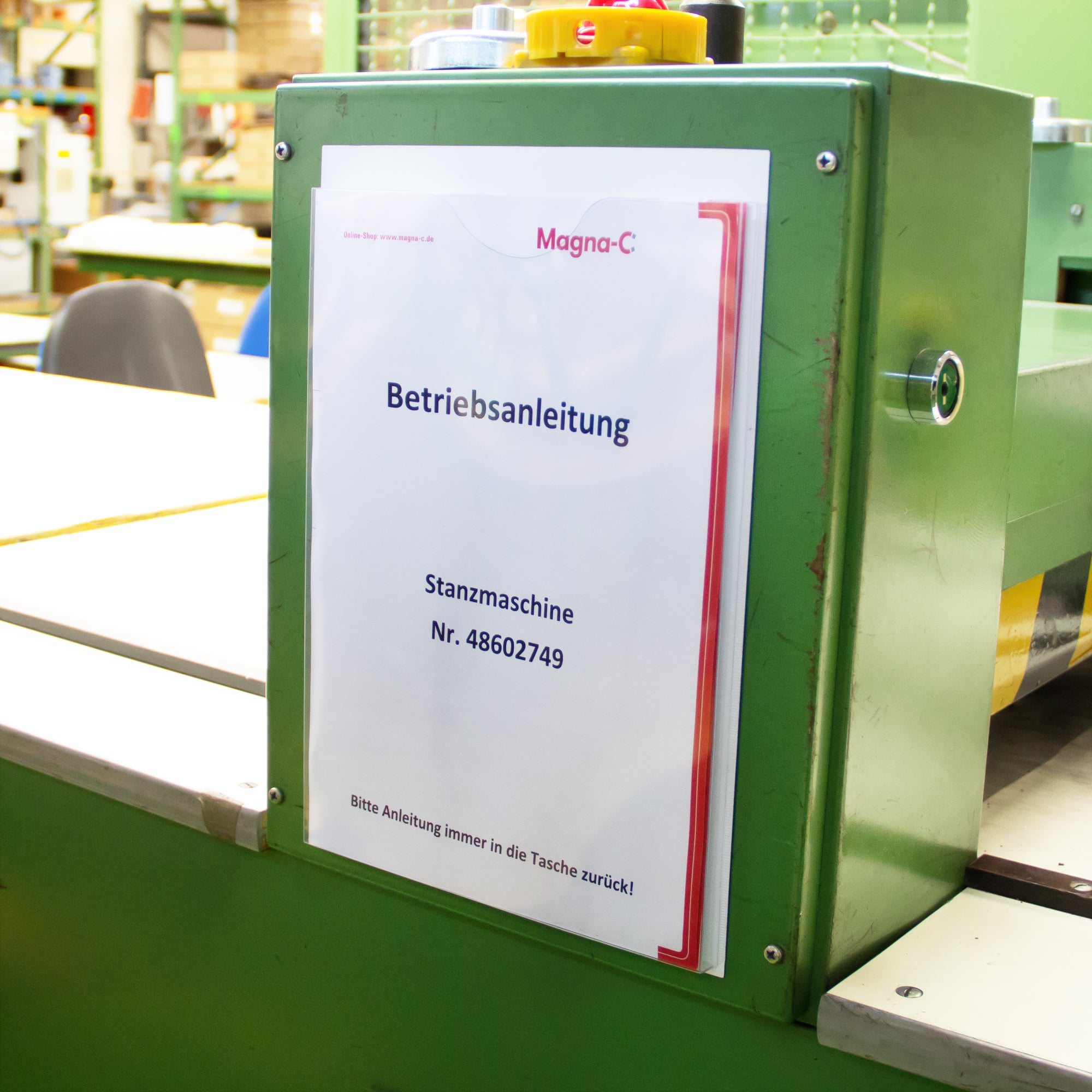 Magnetische Klarsichthülle XXL Anwendung
