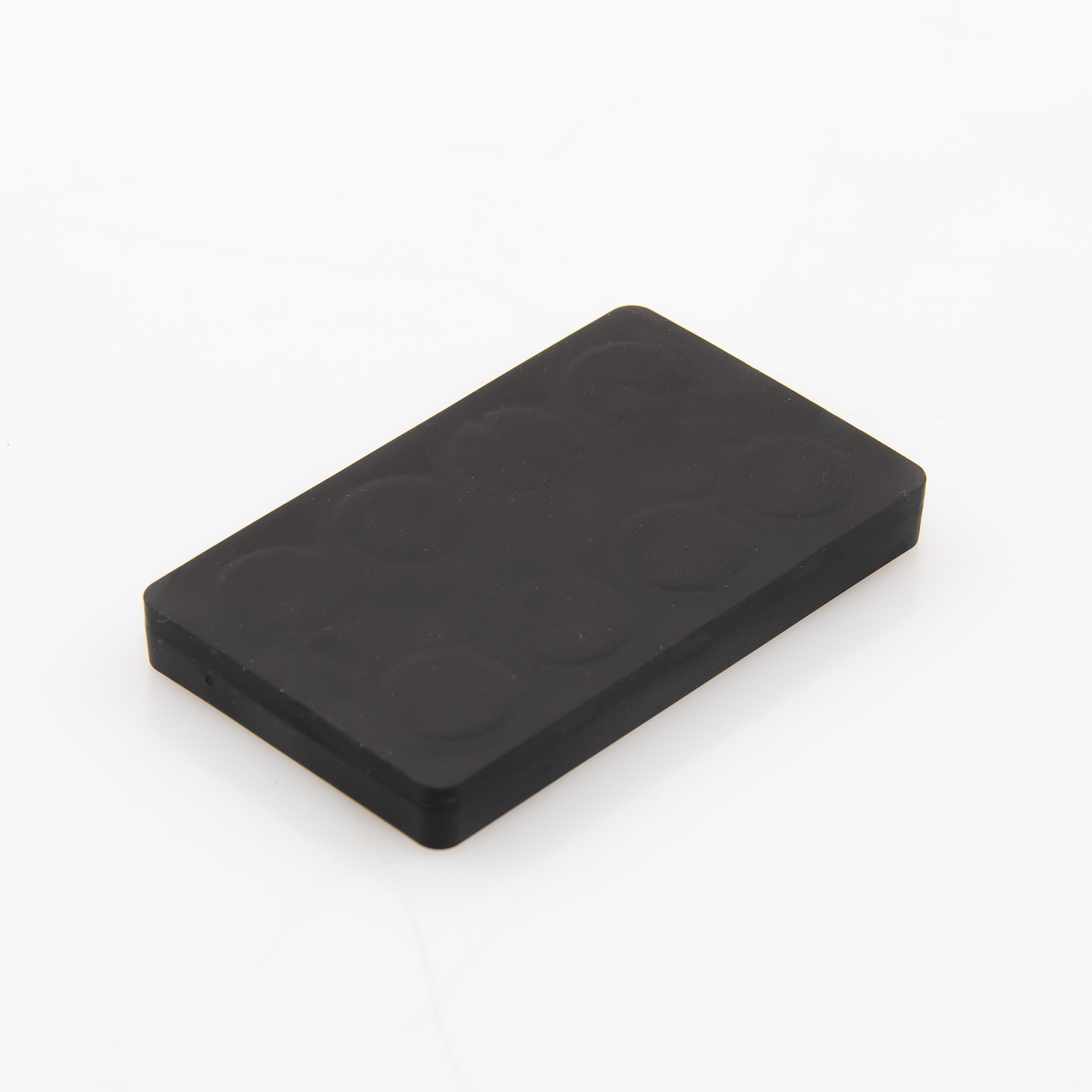 Gummiertes Magnetsystem 74x45x8,5mm mit Innengewinde M6, Farbe: schwarz