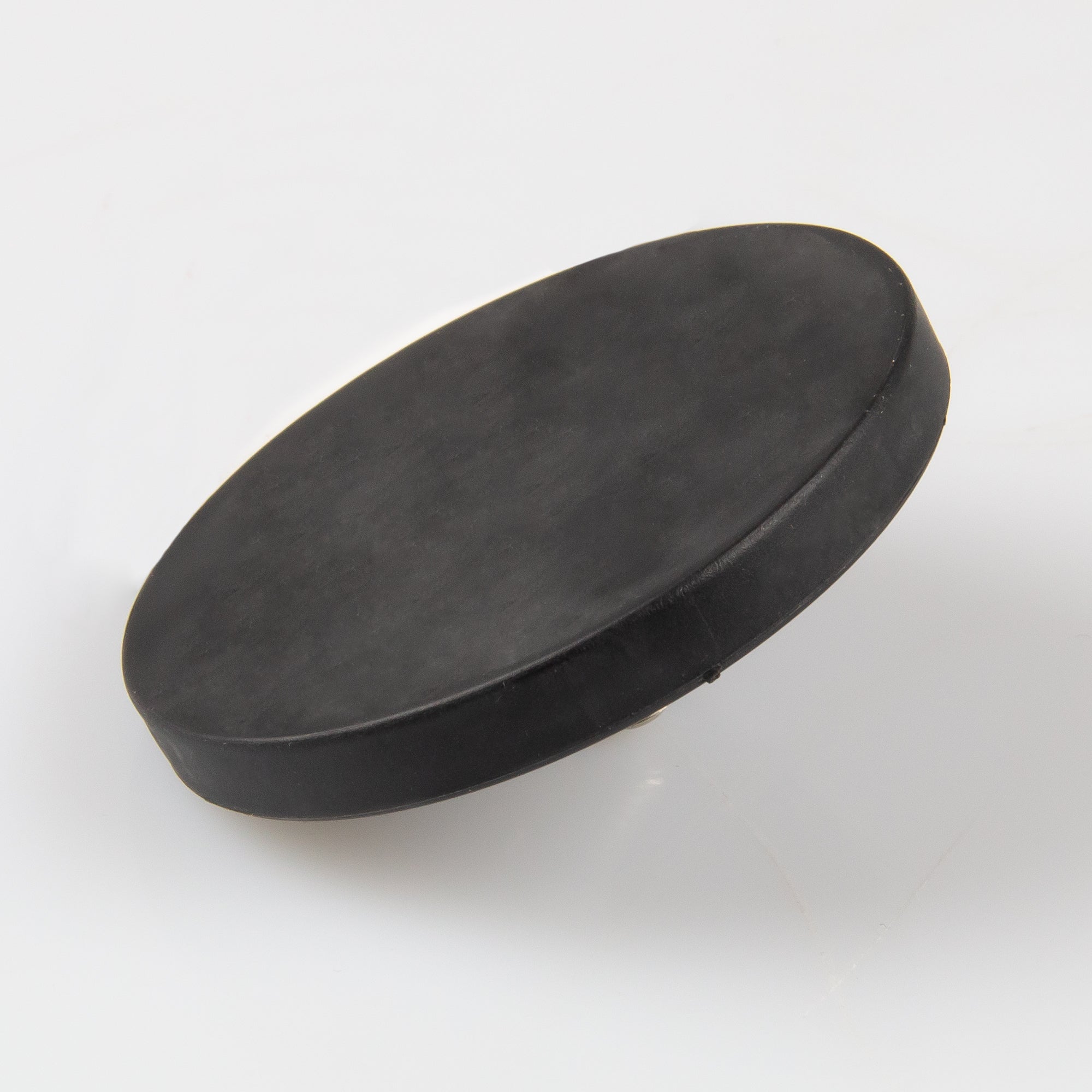 Gummierter schwarzer Magnet Ø66x8,5mm mit Gewindezapfen M8 Haftfläche