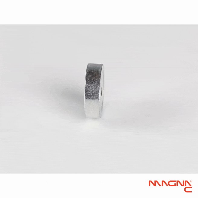 Neodym Topfmagnet Ø25x7mm mit Innengewinde 360 Grad Darstellung