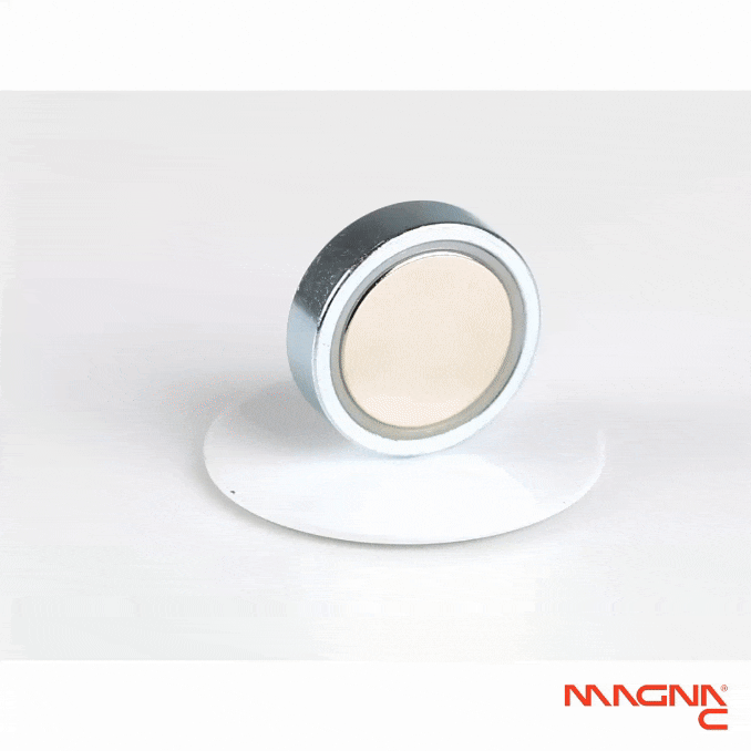 Neodym Flachgreifer mit Gewindezapfen Ø25x7mm 360° Anblick